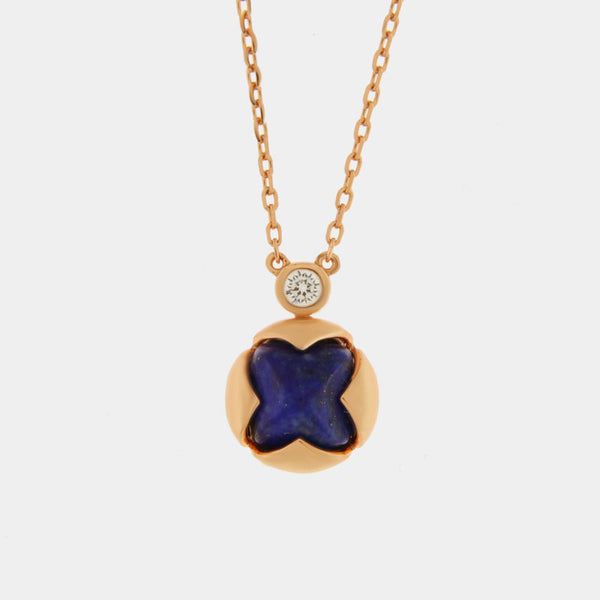 Collana in Argento 925 con fiore blu - BYSIMON gioielli