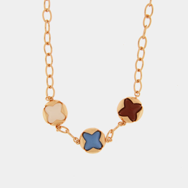 Collana in Argento 925 con fiori multicolor - BYSIMON gioielli