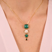 Collana in Argento 925 con pietre naturali verdi