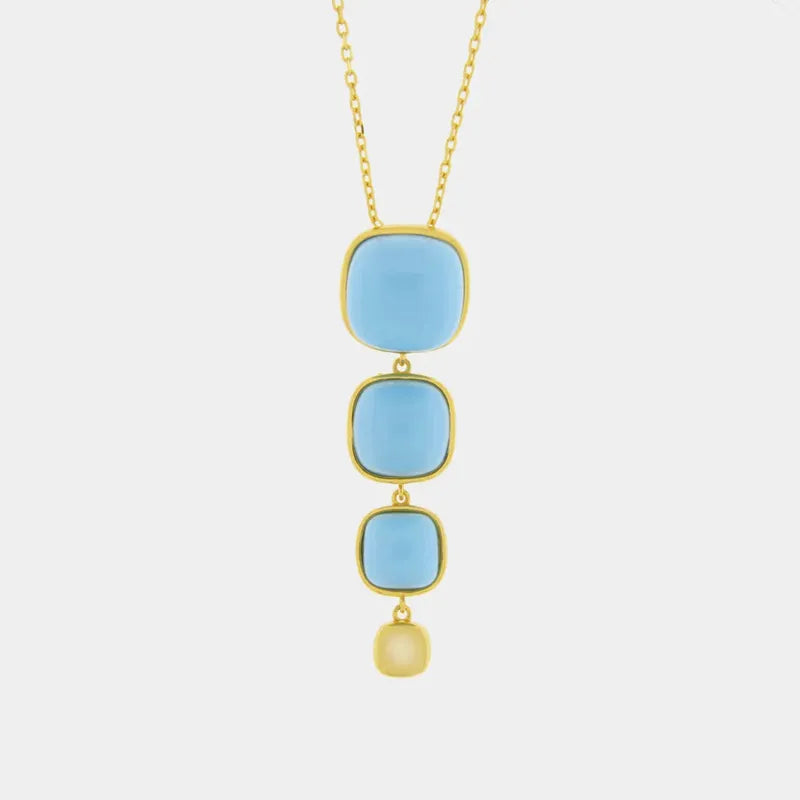 Collana in Argento 925 con pietre naturali turchesi