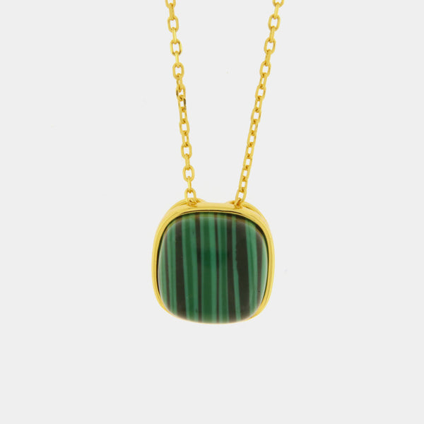 Collana in Argento 925 con pietra naturale verde - BYSIMON gioielli