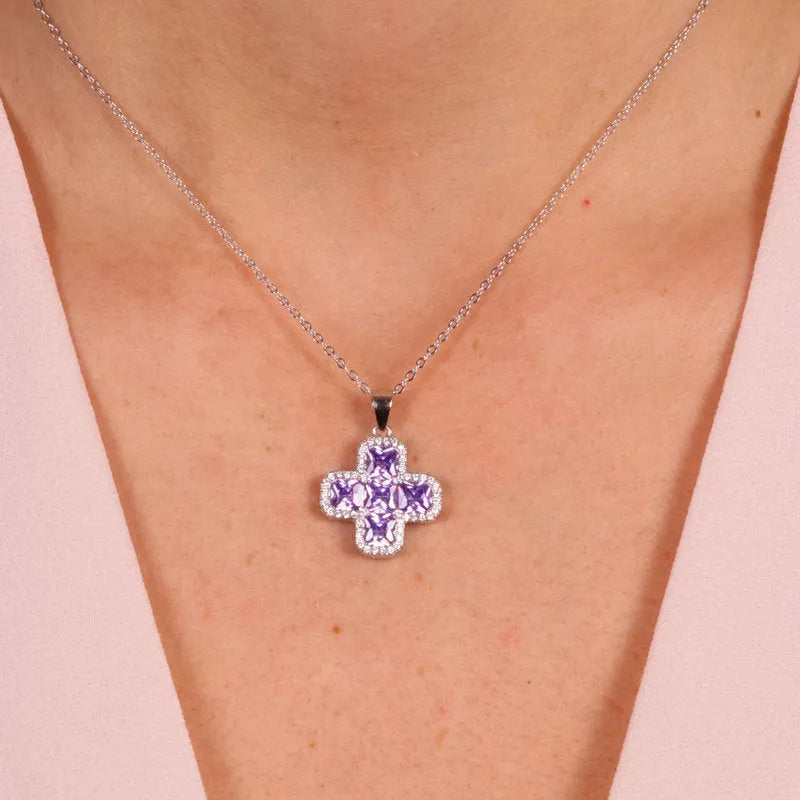 Collana in Argento 925 zirconi viola