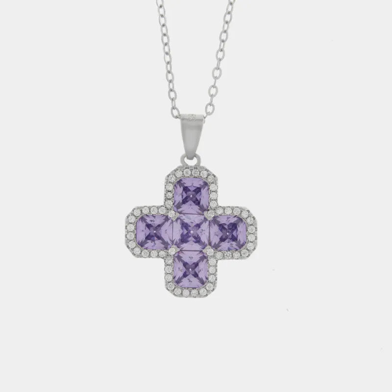 Collana in Argento 925 zirconi viola