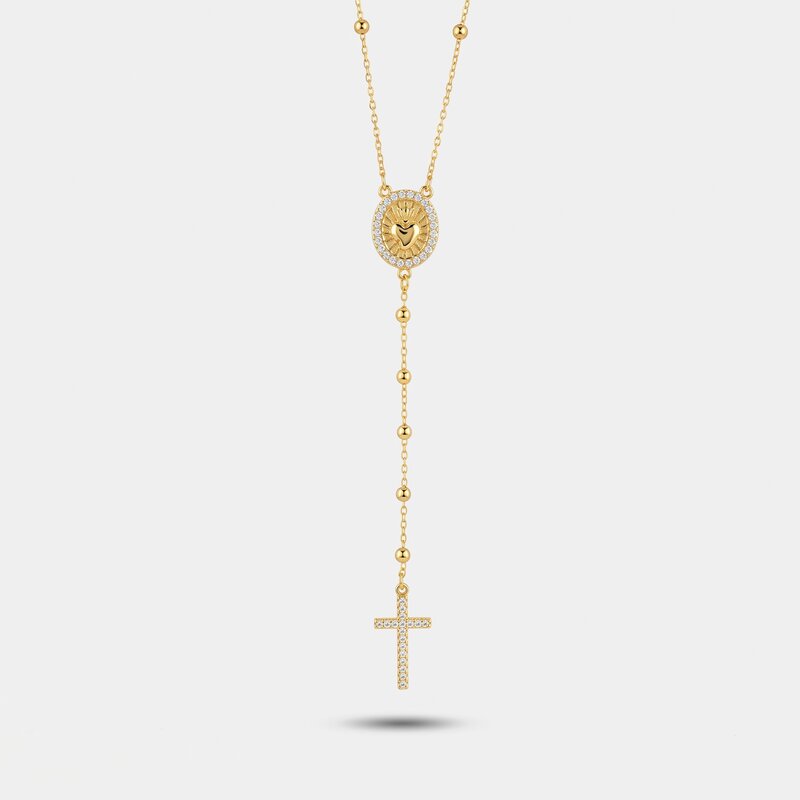 Collana in Argento 925 pendente croce con zirconi BYSIMON - gioiello BySimon