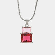 Collana in Argento 925  con zirconi nelle sfumature del rosso