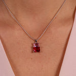 Collana in Argento 925 con zirconi nelle sfumature del rosso BYSIMON - gioiello BySimon