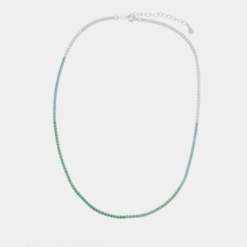 Collana in Argento 925 Tennis in Argento con zirconi multicolore