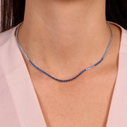 Collana in Argento 925 Tennis  con zirconi multicolore