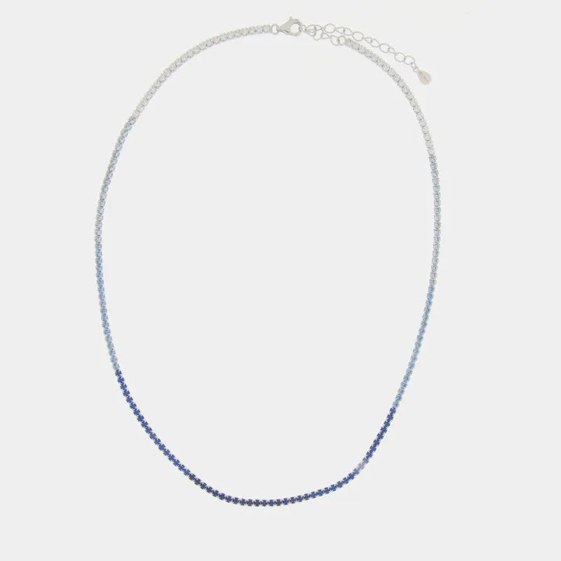 Collana in Argento 925 Tennis  con zirconi multicolore