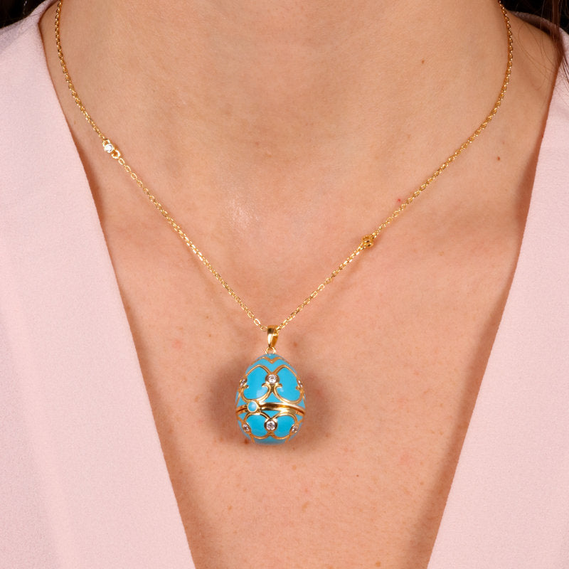 Collana in Argento 925 con uovo turchese