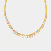 Collana in Argento 925 a girocollo con zirconi colorati