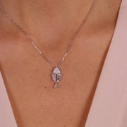 Collana in Argento 925 con ciondolo spina di pesce zirconato