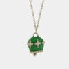 Collana in Argento 925 con campanella verde