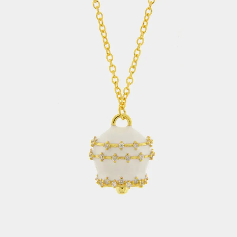 Collana in Argento 925 con campanella bianca