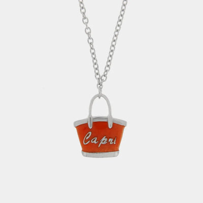 925 Silver Necklace with Red Purse