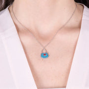 Collana in Argento 925 con borsetta azzurra