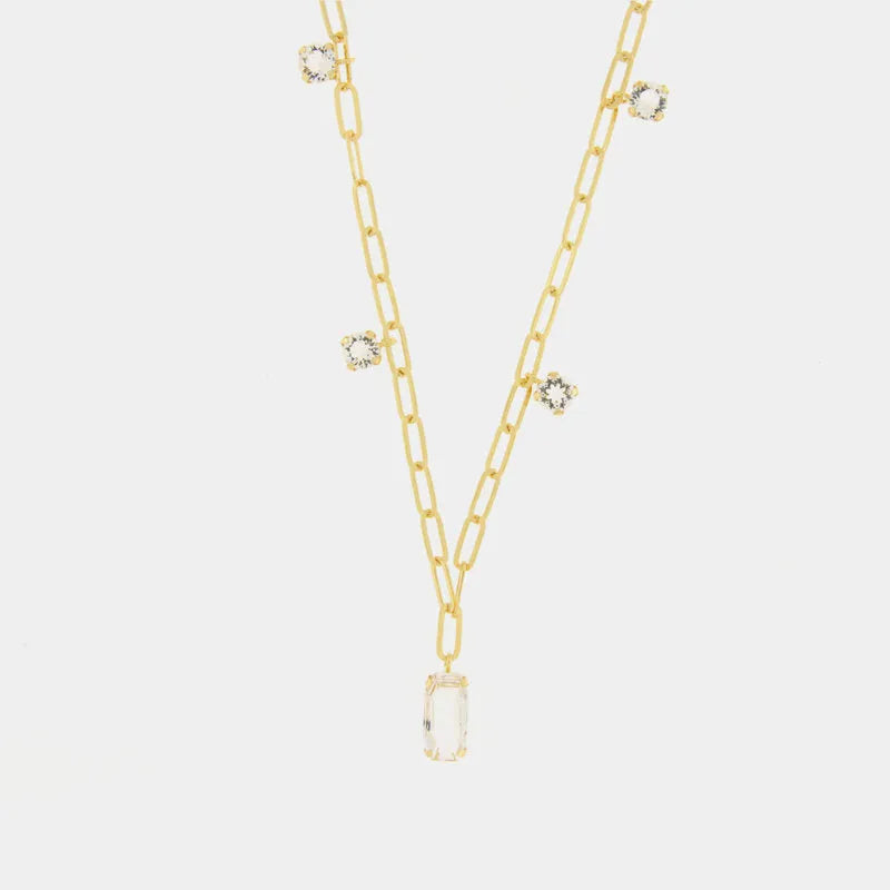 Collana in Argento 925 a catena con cristalli pendenti