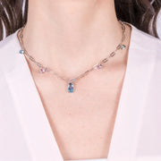 Collana in Argento 925 a catena con cristalli pendenti