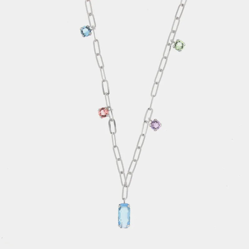 Collana in Argento 925 a catena con cristalli pendenti