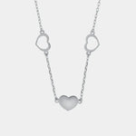 Collana in Argento 925 con tre cuori placcato rodio