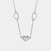 Collana in Argento 925 con tre cuori placcato rodio