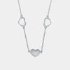 Collana in Argento 925 con tre cuori placcato rodio