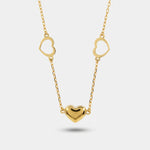 Collana in Argento 925 con tre cuori placcato oro - BYSIMON gioielli