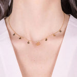 Collana in Argento 925 con ciondoli quadrifoglio placcato oro