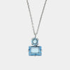 Collana in Argento 925 con cristallo rettangolare azzurro