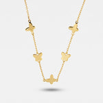 Collana in Argento 925 con ciondoli quadrifoglio placcato oro - BYSIMON gioielli