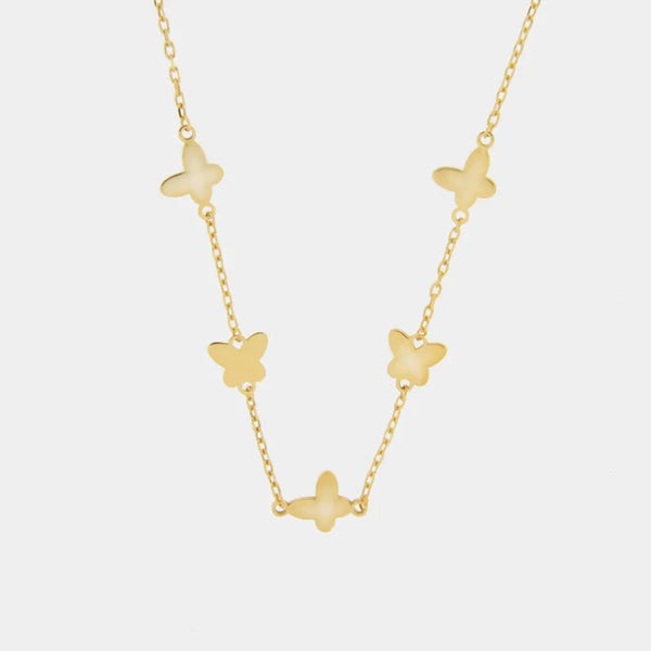 Collana in Argento 925 con ciondoli quadrifoglio placcato oro - BYSIMON gioielli