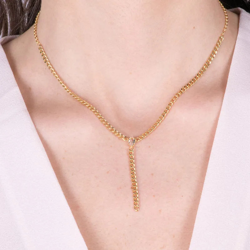 Collana in Argento 925 a catena con cristallo Collezione Armonia - BYSIMON gioielli