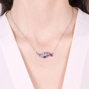 Collana in Argento 925 con cristalli colorati
