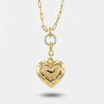 Collana in Argento 925 con cuore liscio gold con zirconi Collezione Amsterdam - BYSIMON gioielli