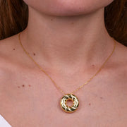 Collana in Argento 925 a cerchio liscio gold con zirconi