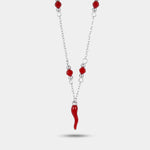 Collana in Argento 925 con corno rosso - BYSIMON gioielli