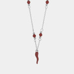 Collana in Argento 925 con corno rosso - BYSIMON gioielli