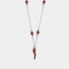 Collana in Argento 925 con corno rosso