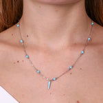 Collana in Argento 925 con corno azzurro - BYSIMON gioielli