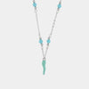 Collana in Argento 925 con corno azzurro