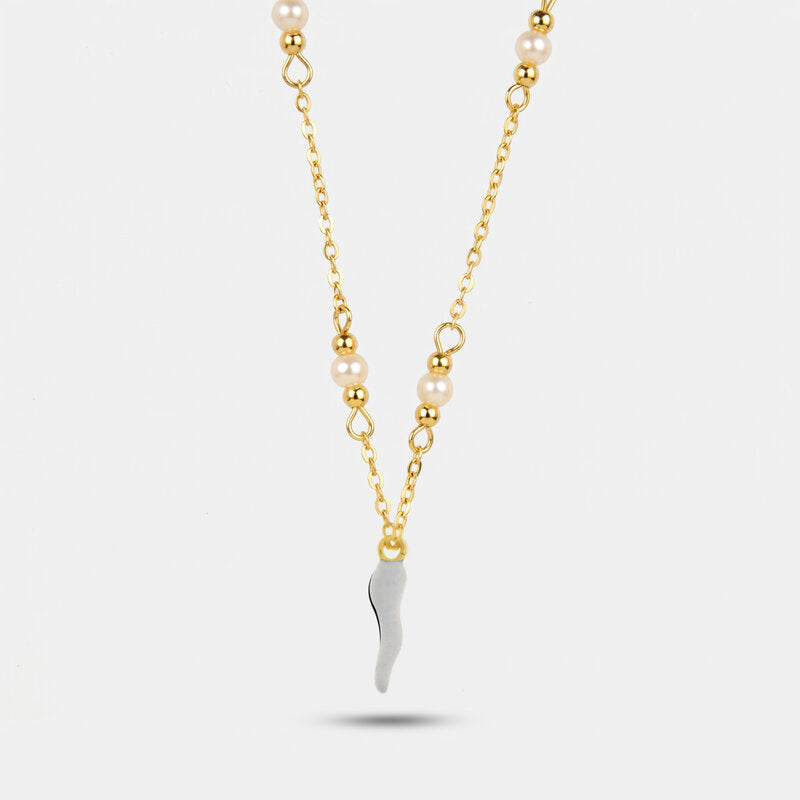 Collana in Argento 925 con corno bianco - BYSIMON gioielli