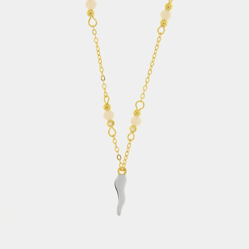 Collana in Argento 925 con corno bianco - BYSIMON gioielli