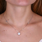 Collana in Argento 925 con campanella bianca Capri e zirconi