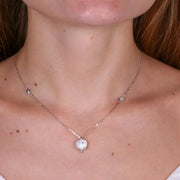 Collana in Argento 925 con campanella bianca Capri e zirconi
