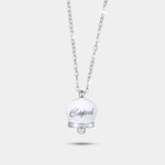 Collana in Argento 925 con campanella bianca Capri e zirconi