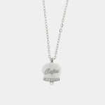 Collana in Argento 925 con campanella bianca Capri e zirconi