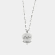 Collana in Argento 925 con campanella bianca Capri e zirconi