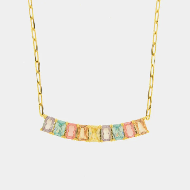 Collana in Argento 925 con zirconi multicolor