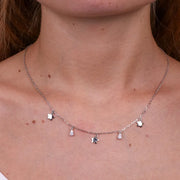 Collana in Argento 925 con fiori e punti luce