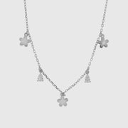 Collana in Argento 925 con fiori e punti luce